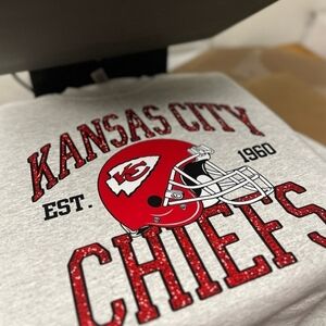 Real glitter!!! Unisex KC Chiefs sweatshirt